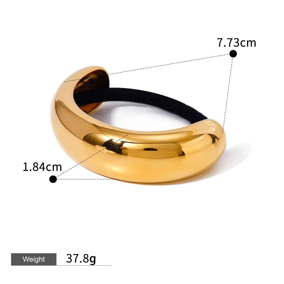 Accessoire Cheveux Double Structure – Modernité géométrique en Or 18K