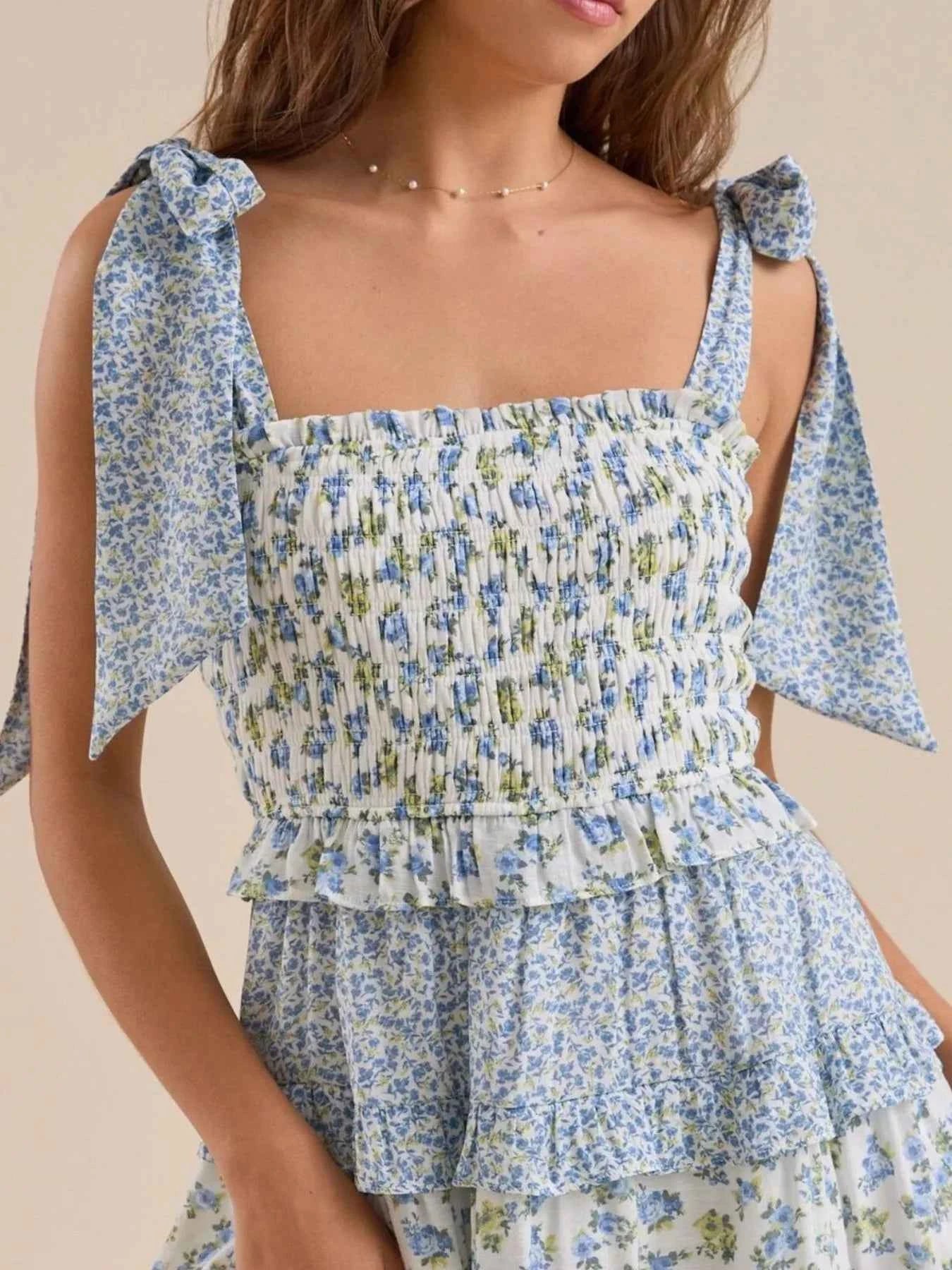 Bloom & Tie – Robe d’Été à Épaules Nouées