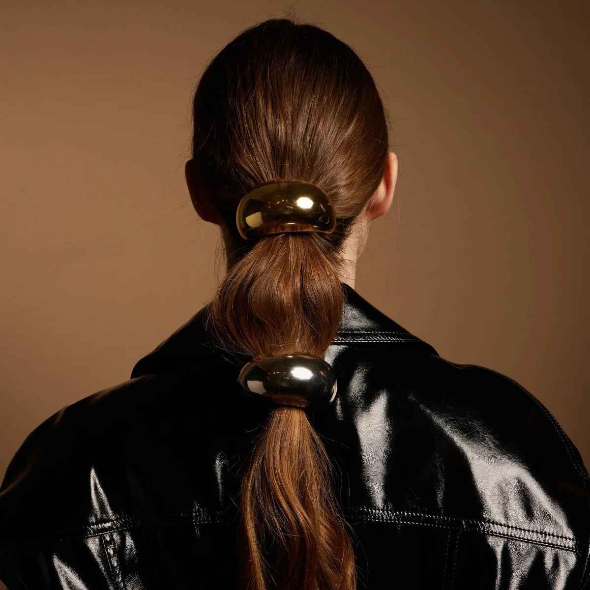 Accessoire Cheveux Double Structure – Modernité géométrique en Or 18K