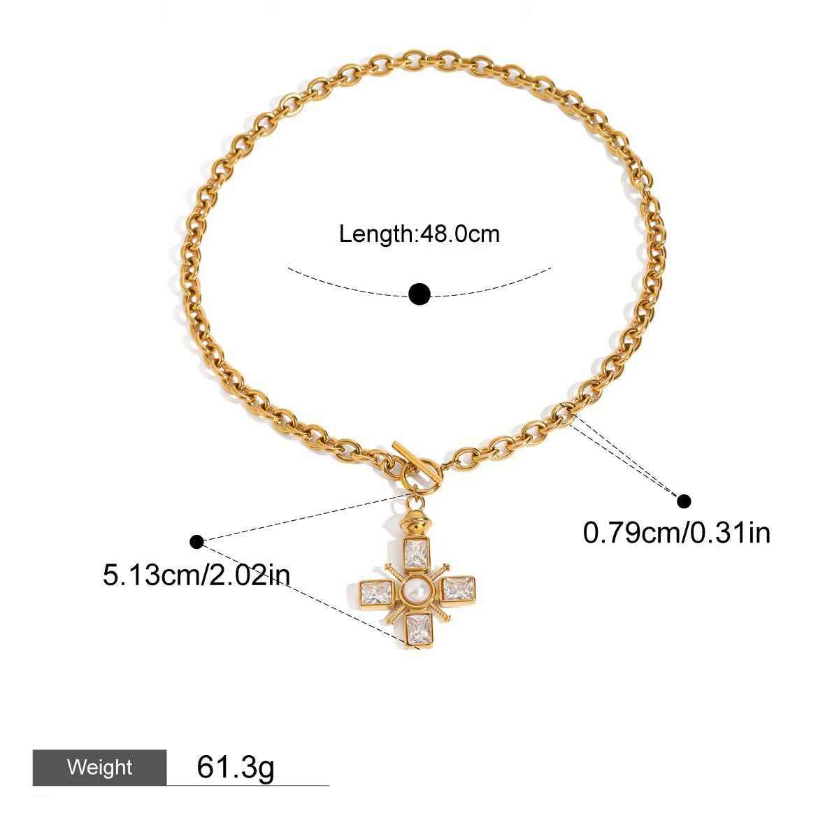 Ensemble Croix Précieuse – Symbole raffiné en Or 18K et gemmes étincelantes