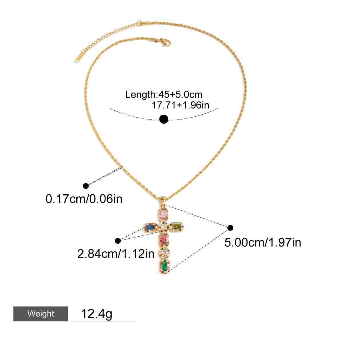 Collier Croix Étincelant – Foi stylée et éclat luxueux en Or 18K