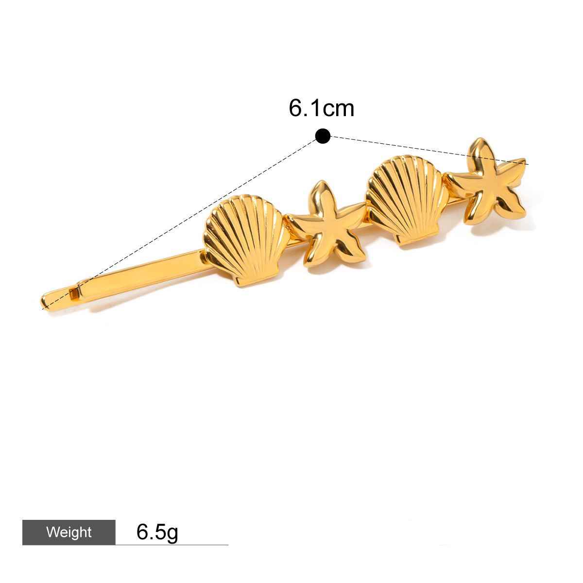 Accessoire Cheveux Nature & Mer – Élégance organique en Or 18K