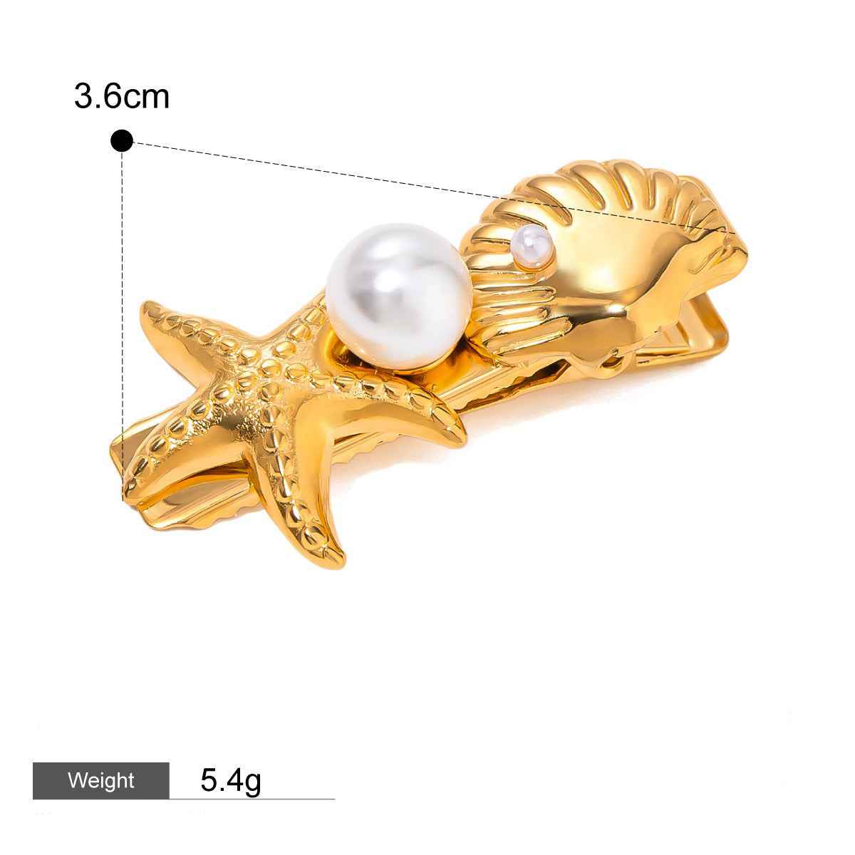 Accessoire Cheveux Nature & Mer – Élégance organique en Or 18K