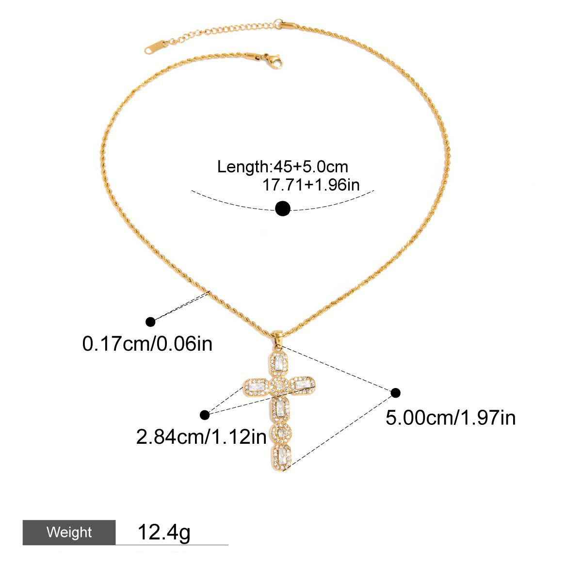 Collier Croix Étincelant – Foi stylée et éclat luxueux en Or 18K