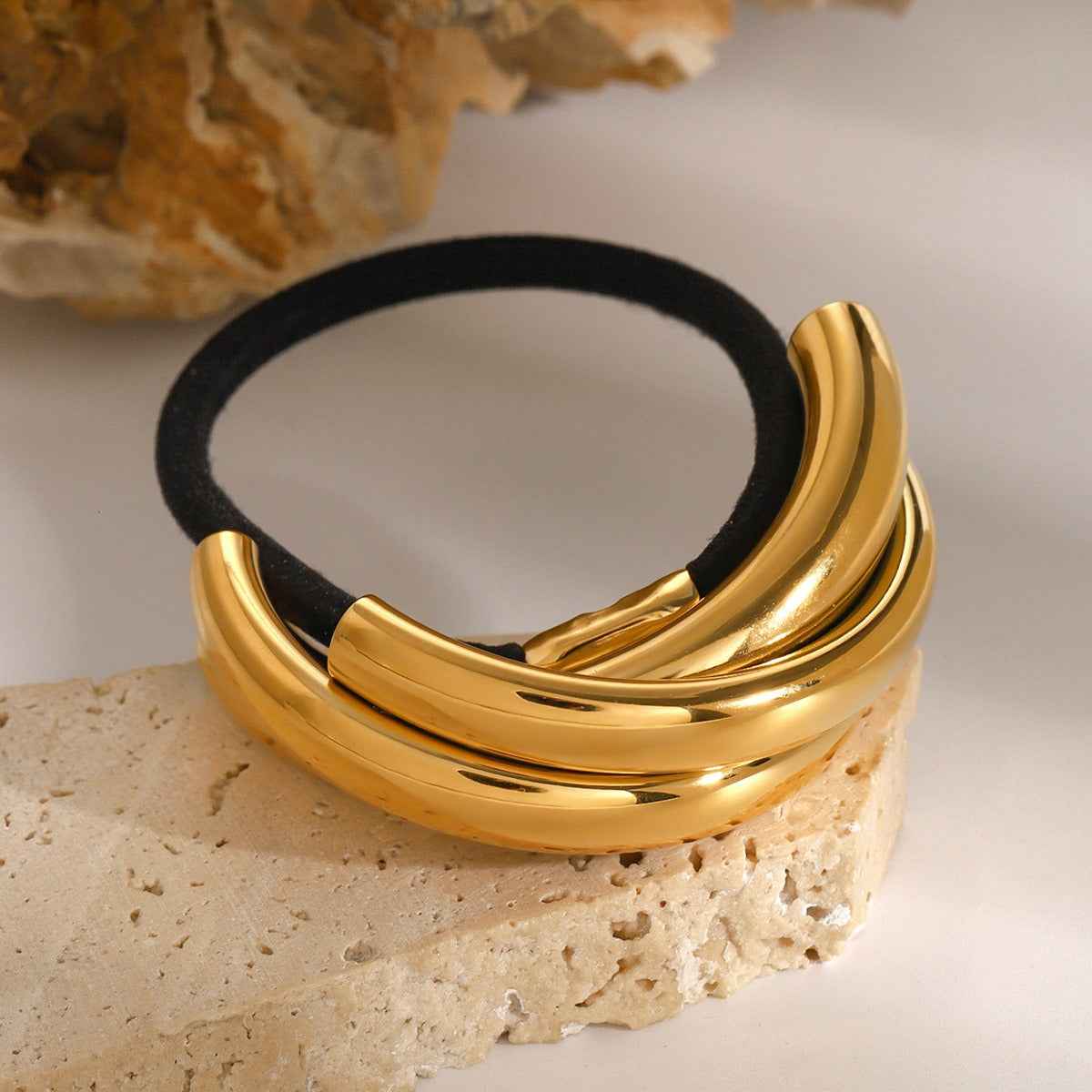 Bijou de Cheveux Multi-Courbes – Structure sculpturale en Or 18K