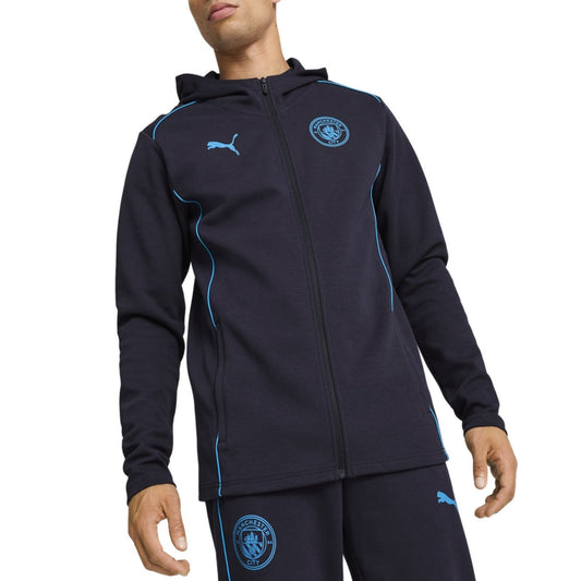 Manchester City navy Casual hooded presentation tracksuit 2024/25 - Puma-1