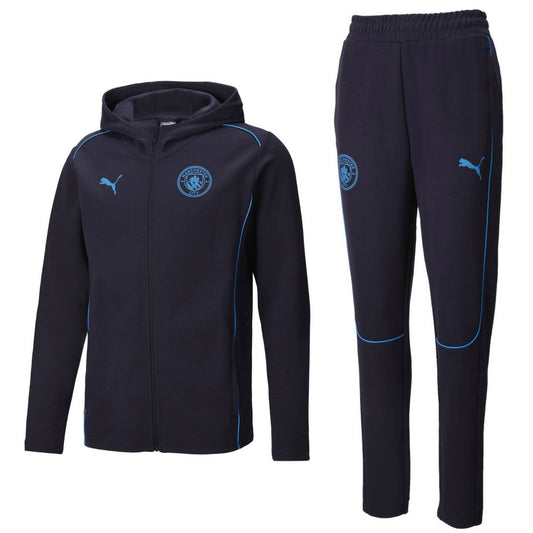 Manchester City navy Casual hooded presentation tracksuit 2024/25 - Puma-0
