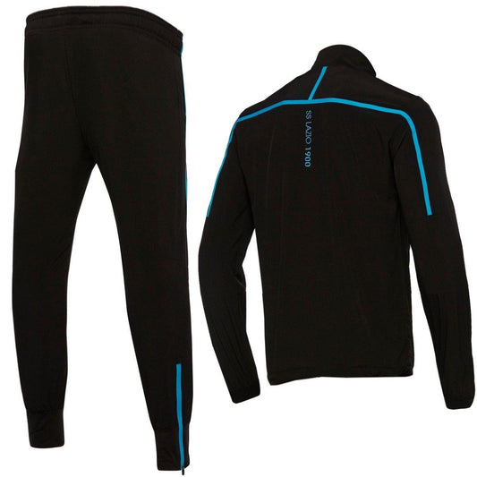 SS Lazio black presentation soccer tracksuit 2018/19 - Macron-1